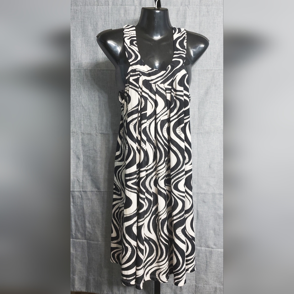 Fashion Love Black & White Zebra Strip Dress - L